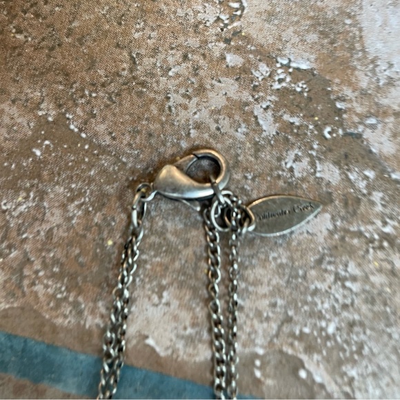 Cold Water Creek Polished Stone and Pearl Silver Necklace - Picture 4 of 4